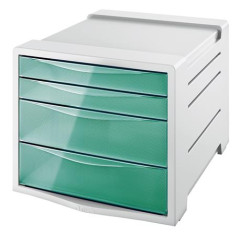 Zsuvkov box na dokumenty, plastov, 4 zsuvky, ESSELTE "Colour`Breeze", priehadn zelen