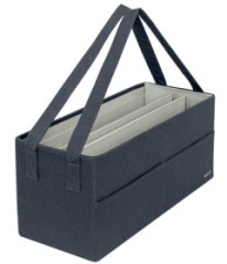 Prenosn taka, 3 priehradky, LEITZ "Fabric Hot Desking", zamatov siv