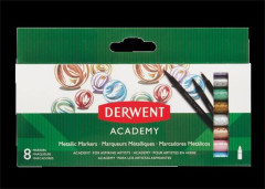 Fixky, sada, DERWENT, "Academy", 8 rznych metalickch farieb