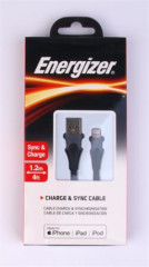 USB kbel, USB-A - Lightning (Apple), 1,2m, ENERGIZER, ierna