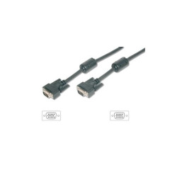 VGA prepojovac kbel, s feritovm prstencom, 5 m, EQUIP