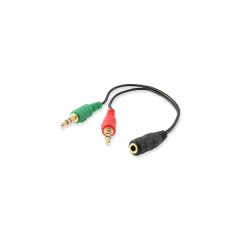 Audio rozdeovac kbel, 13 cm, 1 vstup/2 vstupy, EQUIP