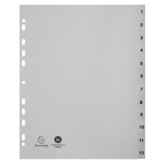 Register, plastov, A4+, 1-12, EXACOMPTA, siv