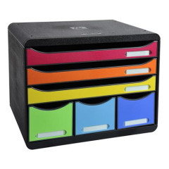 Box na dokumenty, plast, 6 zsuviek, EXACOMPTA "Store-Box Maxi Iderama"