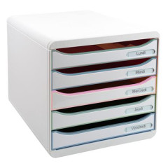 Box na dokumenty, plastov, 5 zsuviek, EXACOMPTA "Big-Box Plus Autentic", siv