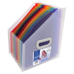 Harmonikov zaklada, 265x325 mm, PP, 12 priehradiek, EXACOMPTA, farebn