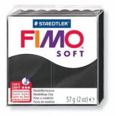 Modelovacia hmota, 57 g, polymrov, FIMO "Soft", ierna