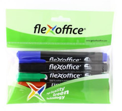 Permanentn popisova, sada, 1,5 mm, kueov, FLEXOFFICE "PM03", 4 rzne farby