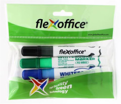 Popisova na tabule, sada, 2,5 mm, kueovit, sada, FLEXOFFICE "WB02", 4 farby