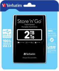 2,5" HDD (pevn disk), 2TB, USB 3.0, VERBATIM, ierny