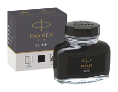 Atrament v sklenenej fatike, PARKER, "Quink", ierny