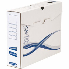 Archivan krabica, A4, 80 mm, FELLOWES "Bankers Box Basic", modr/biela