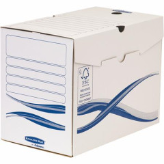 Archivan krabica, A4, 200 mm, FELLOWES "Bankers Box Basic", modr/biela