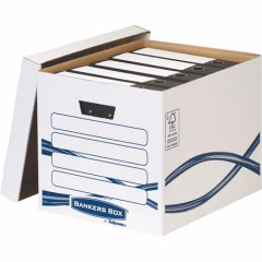Archivan kontajner, kartn, FELLOWES, "Bankers Box Basic Tall", modr-biela