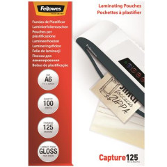 Laminovacia flia, 125 mikr., A6, leskl, 100 ks,  FELLOWES