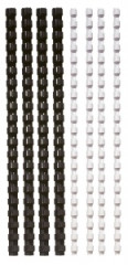 Hrebe, plastov, 6 mm, 10-20 listov, FELLOWES, 25 ks, ierny