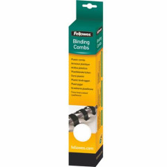 Hrebe, plastov, 8 mm, 21-40 listov, FELLOWES, 25 ks, biely