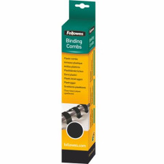 Hrebe, plastov, 8 mm, 21-40 listov, FELLOWES, 25 ks, ierny
