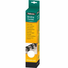 Hrebe, plastov, 10 mm, 41-55 listov, FELLOWES, 25 ks, biely