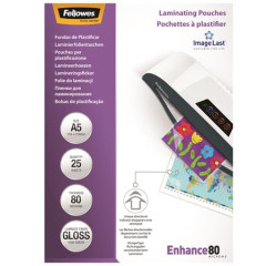 Laminovacia flia, 80 mikr., A5, leskl, 25 ks,  FELLOWES