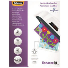 Laminovacia flia, 80 mikr., A3, leskl, 25 ks, FELLOWES