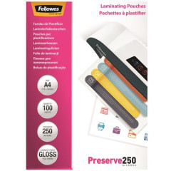 Laminovacia flia, 250 mikr., A4, leskl, 100 ks, FELLOWES