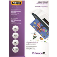 Laminovacia flia, 80 mikr., A4, SuperQuick, leskl, 100 ks, FELLOWES