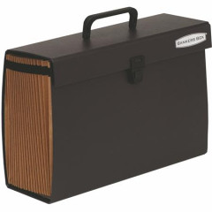 Aktovka s dradlom, kartnov, 19 priehradiek, FELLOWES "Bankers Box Handifile", ierna