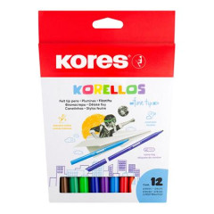 Fixky, sada, vypraten KORES "Korellos", 12 rznych farieb