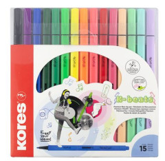 Fixky, sada, vypraten, KORES "K-beats", 15 rznych farieb
