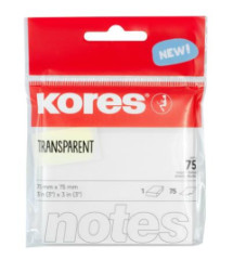 Samolepiaci bloek, 75x75 mm, 75 listov, KORES, priehadn