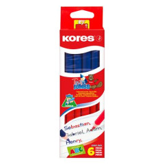 Potov ceruzka, trojhrann tvar, KORES "Twin Jumbo", modro-erven