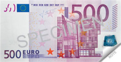 Poznmkov blok, 70 listov, 120x61,5 mm, PANTA PLAST "500 Euro"