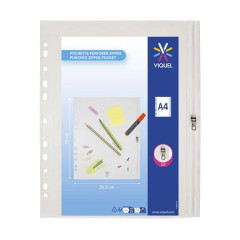 Obal na zips, A4, PP, VIQUEL "Pockets", priehadn
