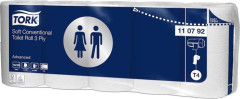 Toaletn papier, T4 systm, 3 vrstvov, priemer: 12,5 cm, Advanced, TORK "Soft", biela