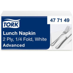 Servtky, 1/4 sklad, 2-vrstvov, 32,5x32,8 cm, Advanced, TORK "Lunch", biela