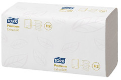 Papierov utierky, Interfold ohyb, H2 systm, Premium, TORK "Xpress Multifold", biela