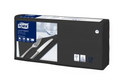 Servtky, 1/4 ohyb, 2-vrstvov, 32x32 cm, Advanced, TORK "Lunch", ierna