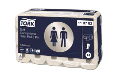 Toaletn papier, T4 systm, 3-vrstvov, priemer: 12,5 cm, Advanced, TORK, biela