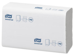 Utierky na ruky, Interfold ohyb, 2-vrstvov, H2 systm, Universal, TORK "Xpress Multifold", biela