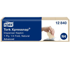 Servtky do zsobnka, 1-vrstvov, 21,3x33 cm, N4 systm, Advanced, TORK "Xpressnap", prrodn