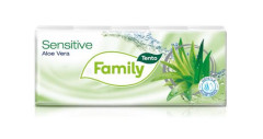 Papierov vreckovky, 3-vrstvov, 10x10 ks, TENTO "Family", aloe vera