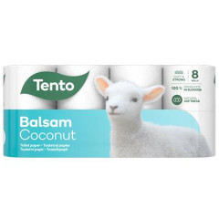 Toaletn papier, 3-vrstvov, mal kot, 8 kotov, TENTO "Balsam Coconut", biela