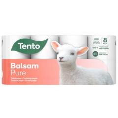 Toaletn papier, 3-vrstvov, mal kot, 8 kotov, TENTO "Balsam Pure", biela