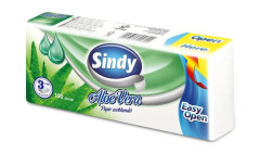 Papierov vreckovky, 3-vrstvov, 100 ks balenie, "Sindy", aloe vera