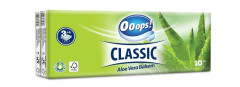 Papierov vreckovky, 3-vrstvov, 10x10ks, "Ooops! Classic", aloe vera