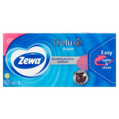 Papierov vreckovky, 3-vrstvov, 90 ks, ZEWA  "Delux", bez vne