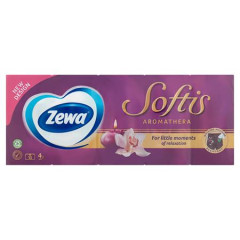 Papierov vreckovky, 4-vrstvov, 10 x 9 ks,  ZEWA "Softis", aromatherapia