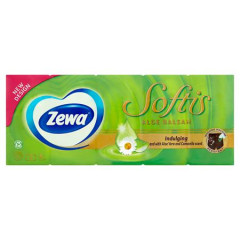 Papierov vreckovky, 4 vrstvy, 10x9 ks, ZEWA "Softis", aloe balsam