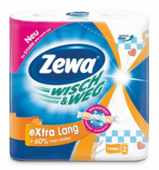 Papierov utierky, 2-vrstvov, 2 kote/bal, ZEWA "Wisch&Weg extra lang"